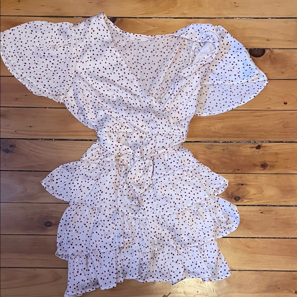 Mi Amore White Polka Dot Mini Dress